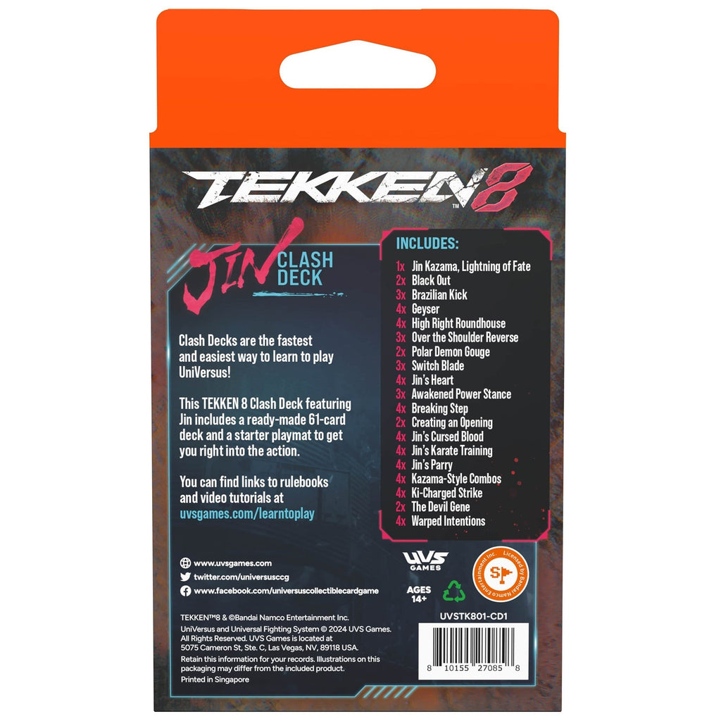 Tekken 8 UniVersus Jin Kazama Clash Deck Card Game