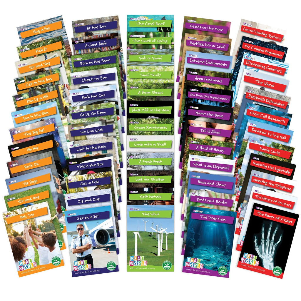 Junior Learning: Real World - Phases 2-6, 60-Book Non-Fiction Hi-Lo Decodables Set