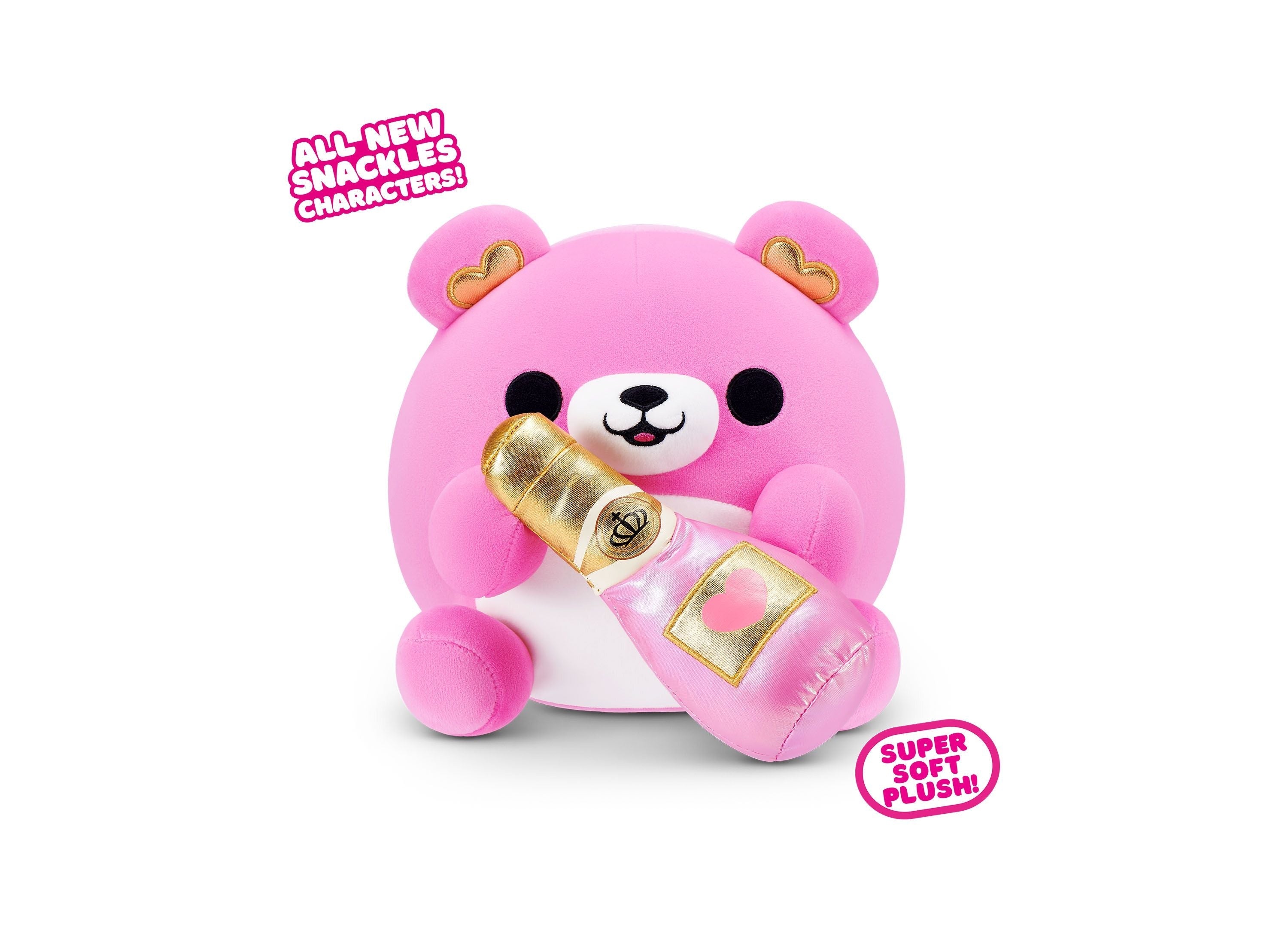ZURU Snackles S2 Valentine 8 inch Bear - Multicolor with Champagne Plush