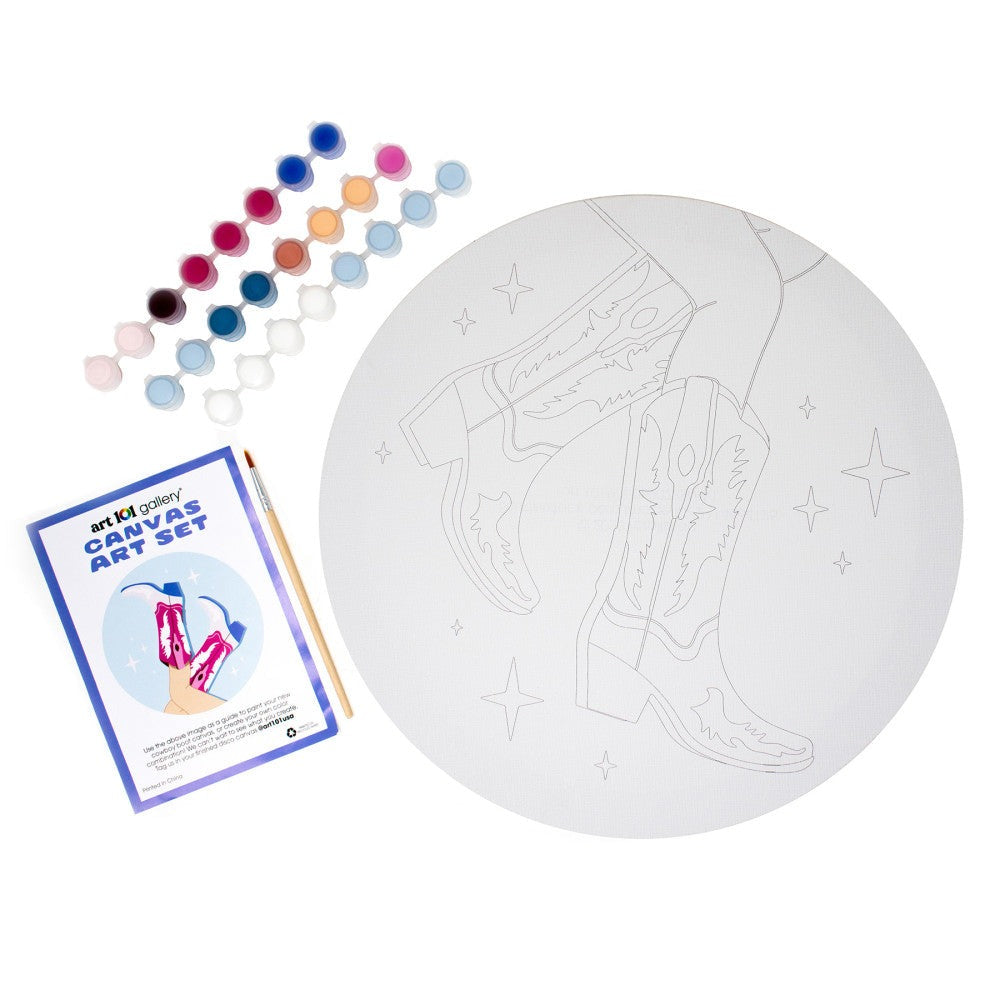 Art 101 Gallery Disco Cowgirl Canvas Art Set - 2-Pack Paintable Canvases