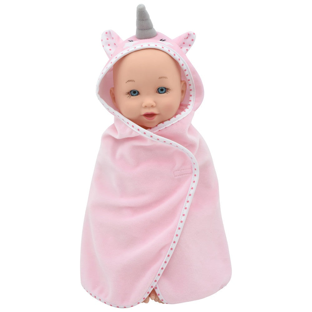Little Darlings 12-inch Wash N' Play Baby Set with Unicorn Cover-Up