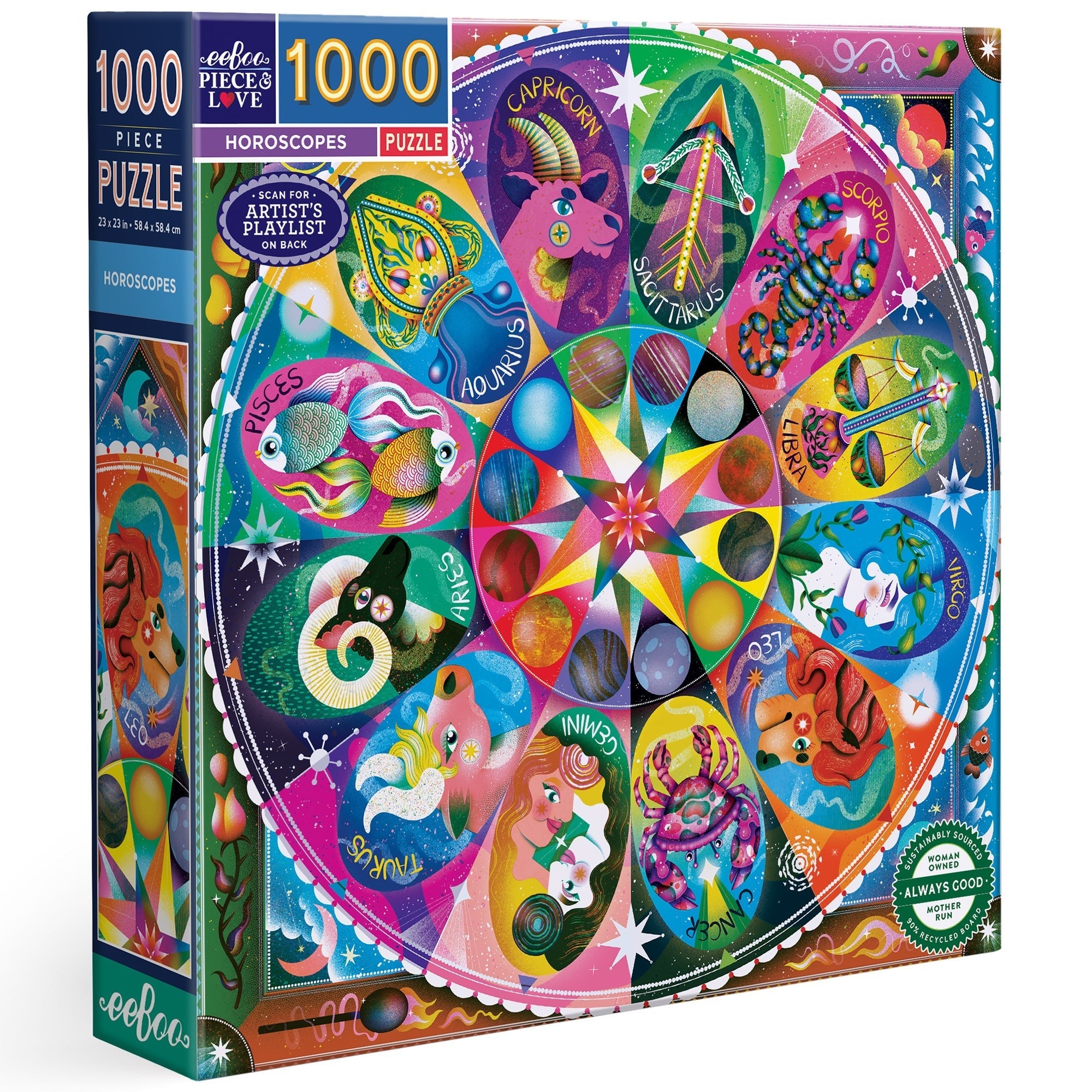 Piece&Love Horoscopes 1000-Piece Square Puzzle - Astrology Mandala