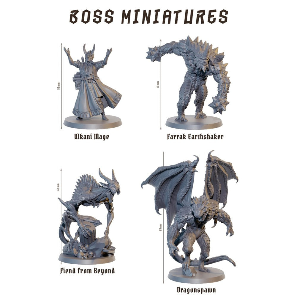 Mighty Boards: Fateforge Chronicles of Kaan Boss Miniatures - 4-Pack