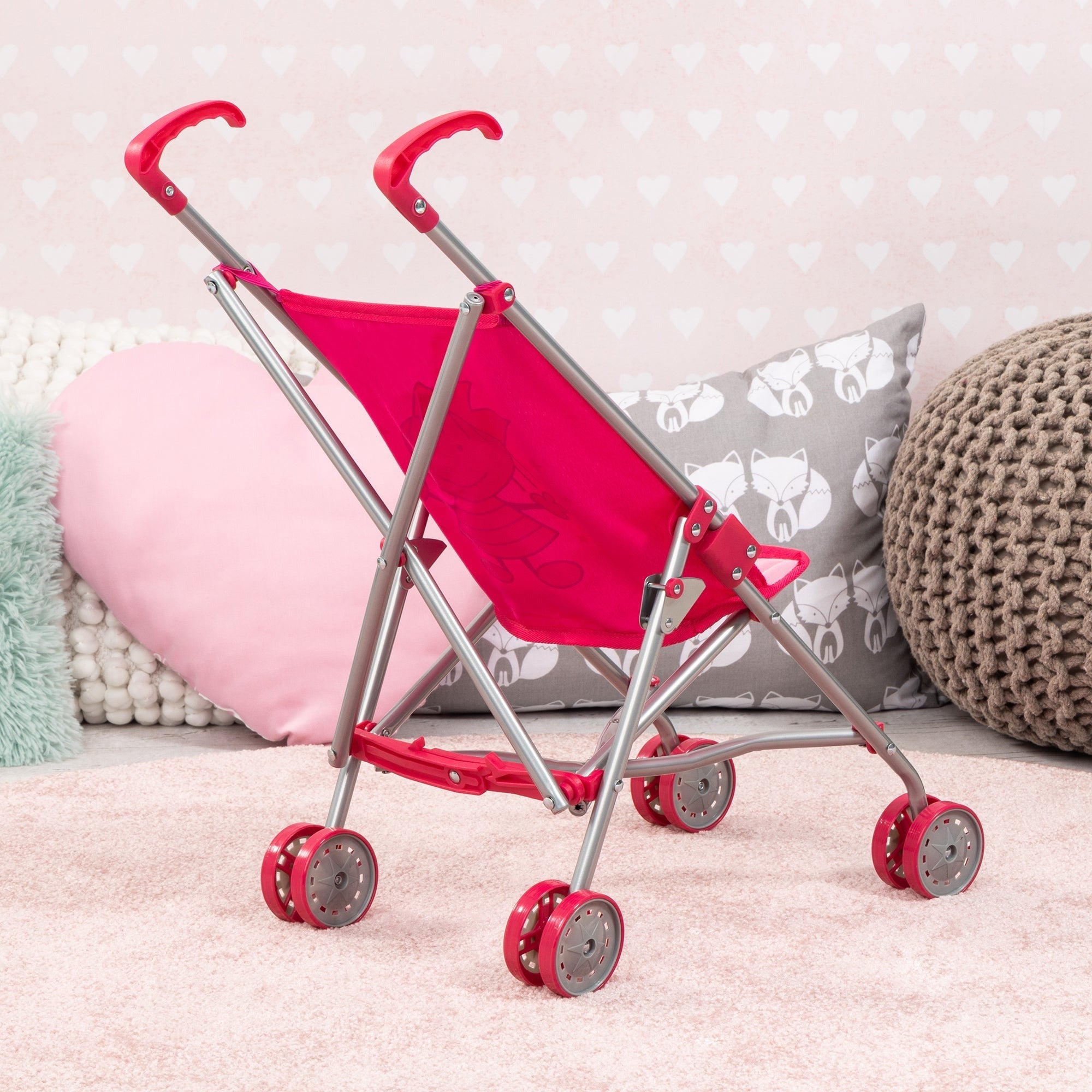 Bayer Design Princess Doll Buggy - Hot Pink, For Dolls Up To 18", Ideal for Kids Aged 3+
