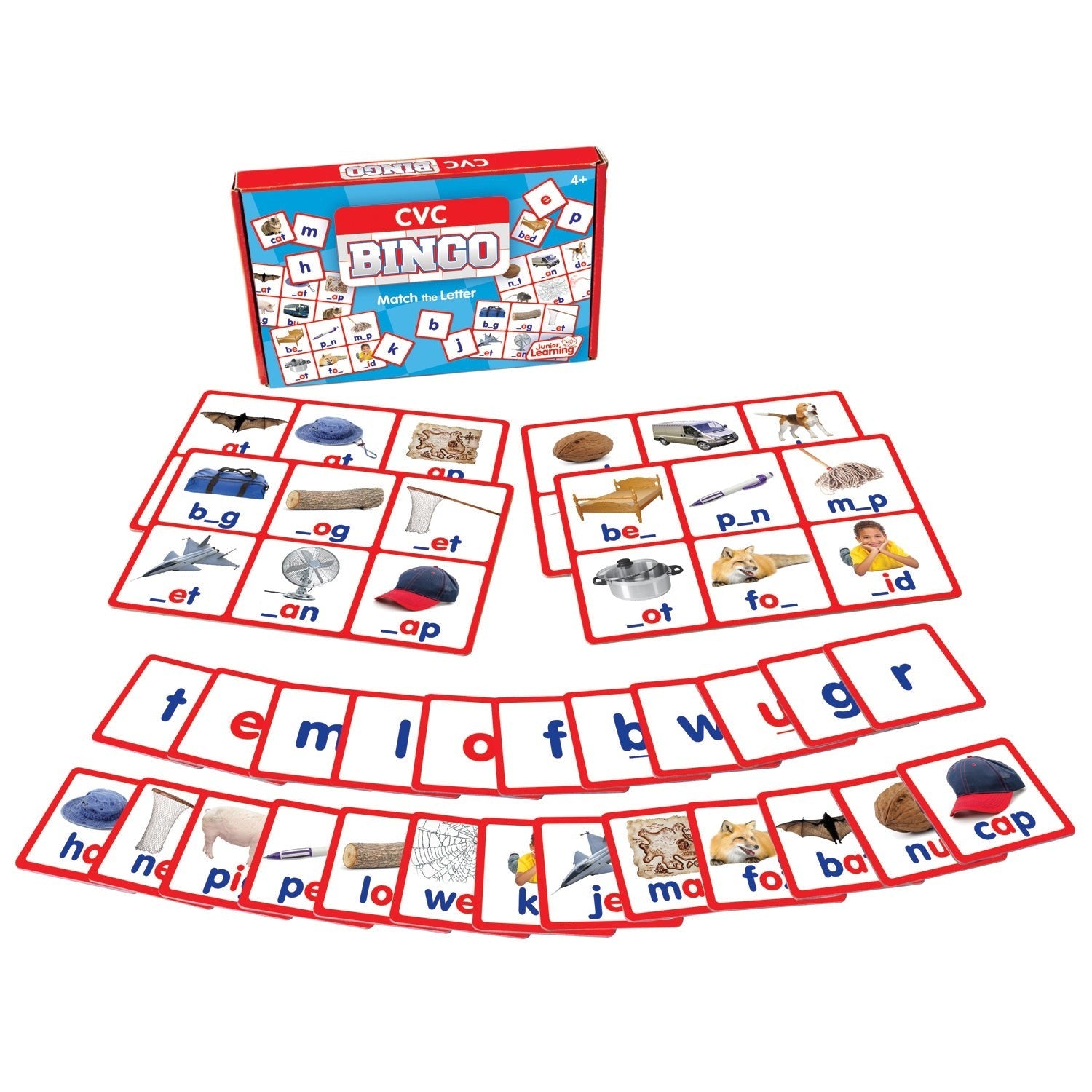 Junior Learning CVC Bingo Game Set - Consonant Vowel Consonant Learning Kit
