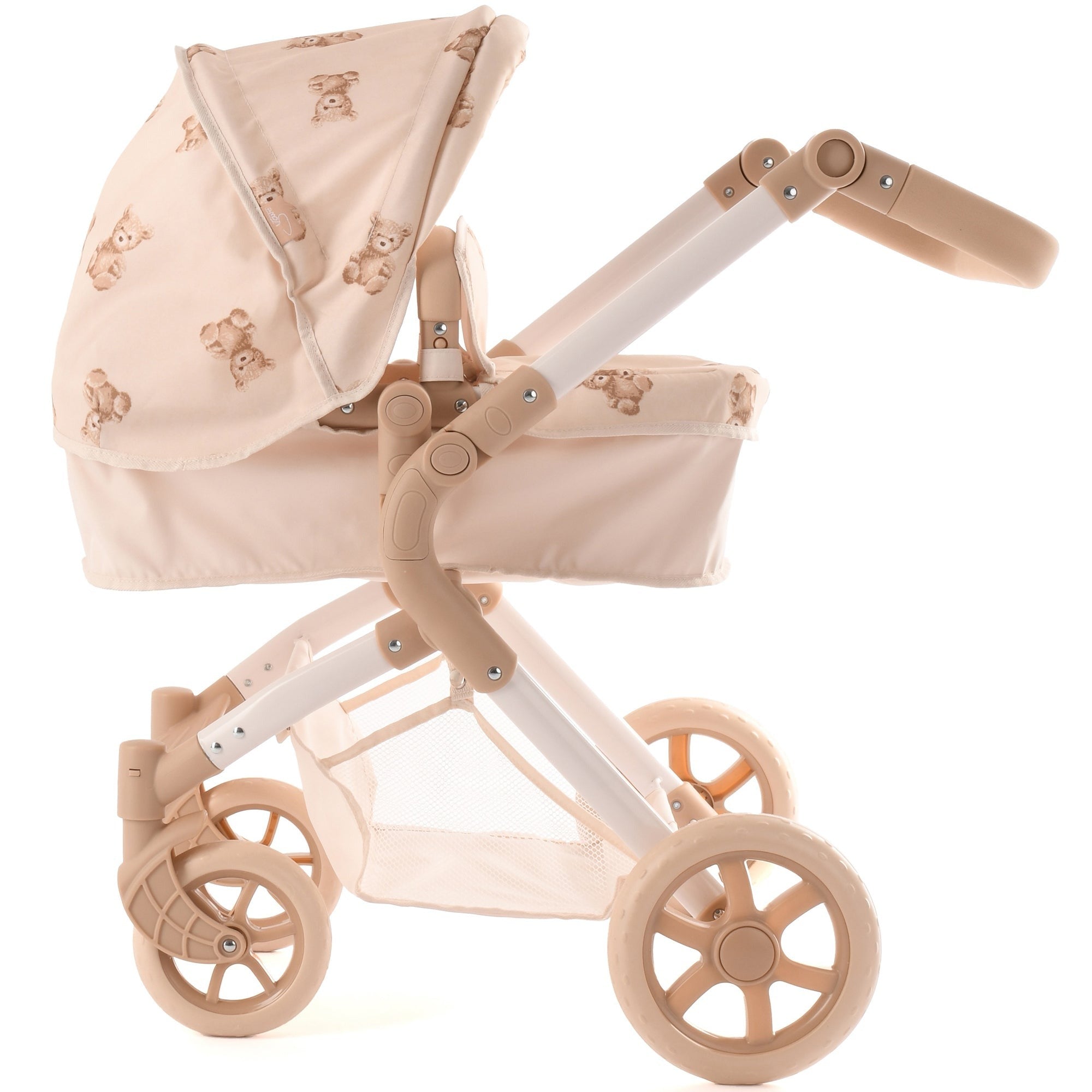 Roma Teddy 2-In-1 Convertible Doll Pram With Adjustable Handle