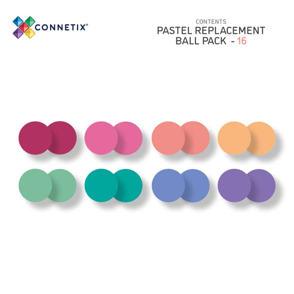 Connetix Magnetic Tiles Pastel Ball Pack - 16 Pieces - Earthy Pastel Tones