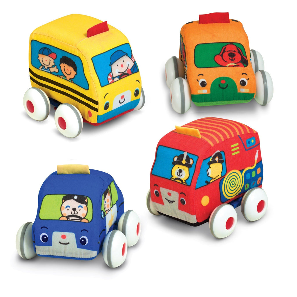 Melissa & Doug K's Kids Pull-Back Vehicle Set - 4 Soft Vehicles
