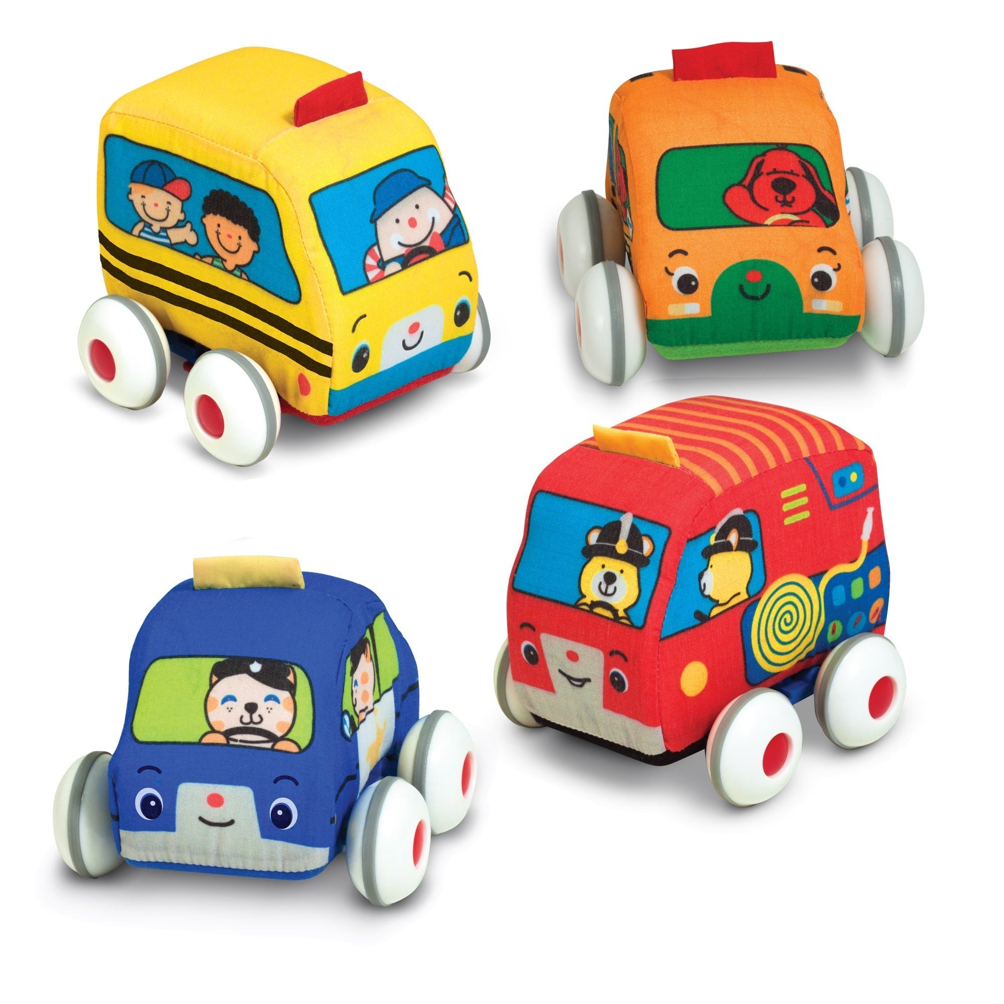 Melissa & Doug K's Kids Pull-Back Vehicle Set - 4 Soft Vehicles