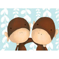 Oopsy Daisy's 'Two of a Kind' Blue Canvas Wall Art 14x10