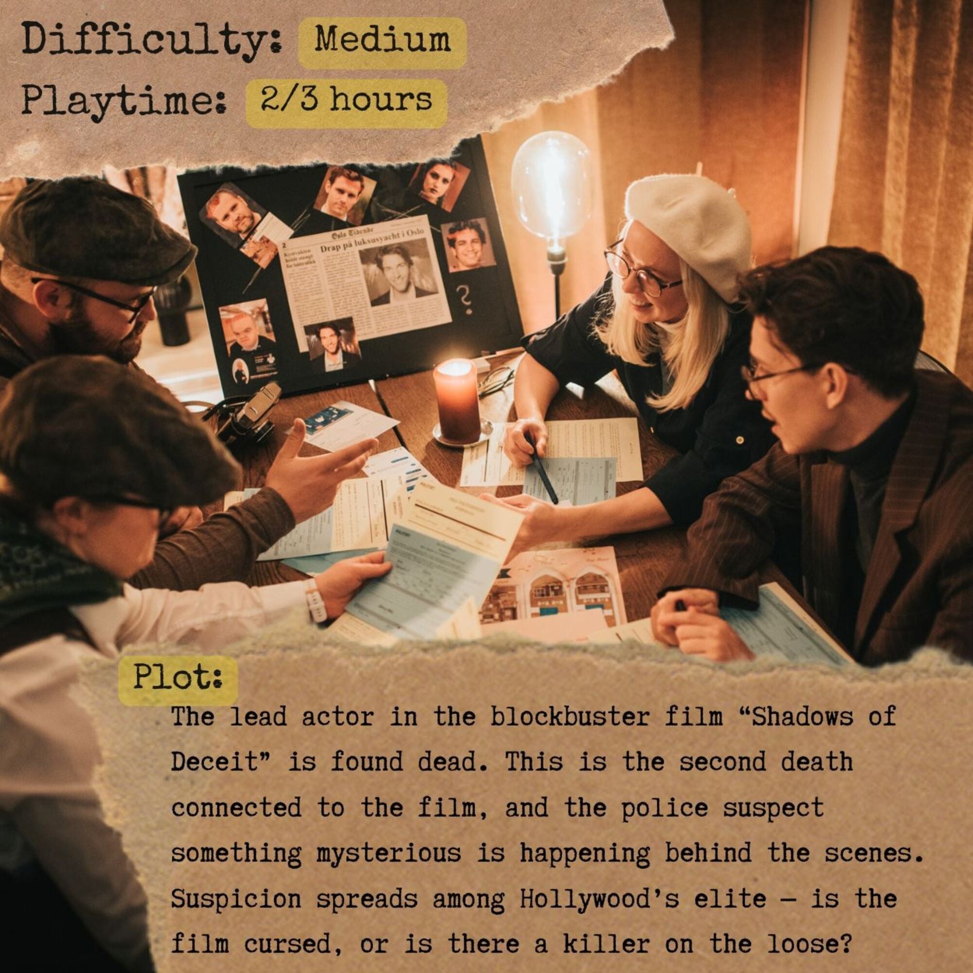 Detective For A Day: The Hollywood Murder Interactive Crime Party Game