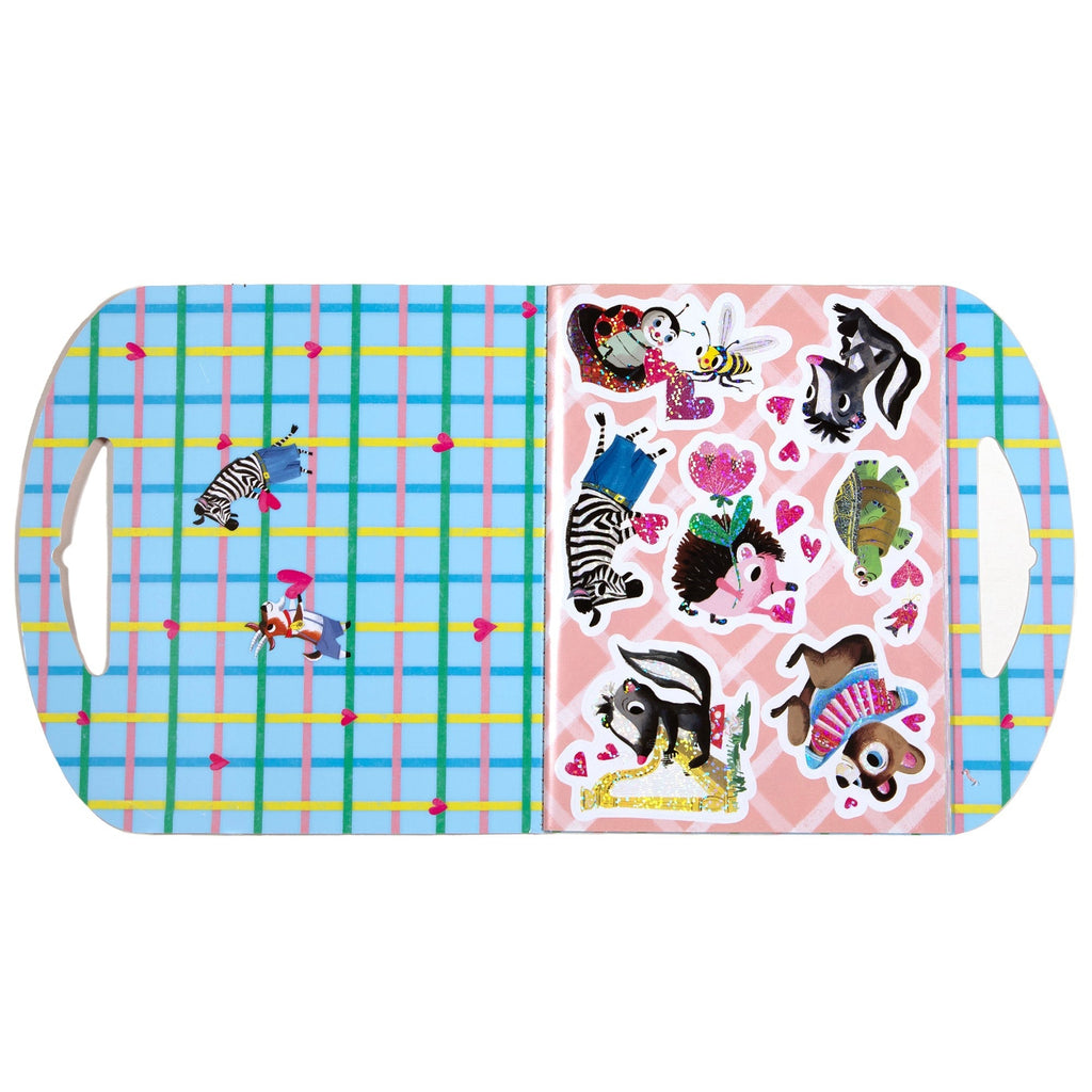 eeBoo Love Stickers Valentine's Day 170+ Shiny Rainbow Foil Animal Nature Heart Themed 12-Page Book