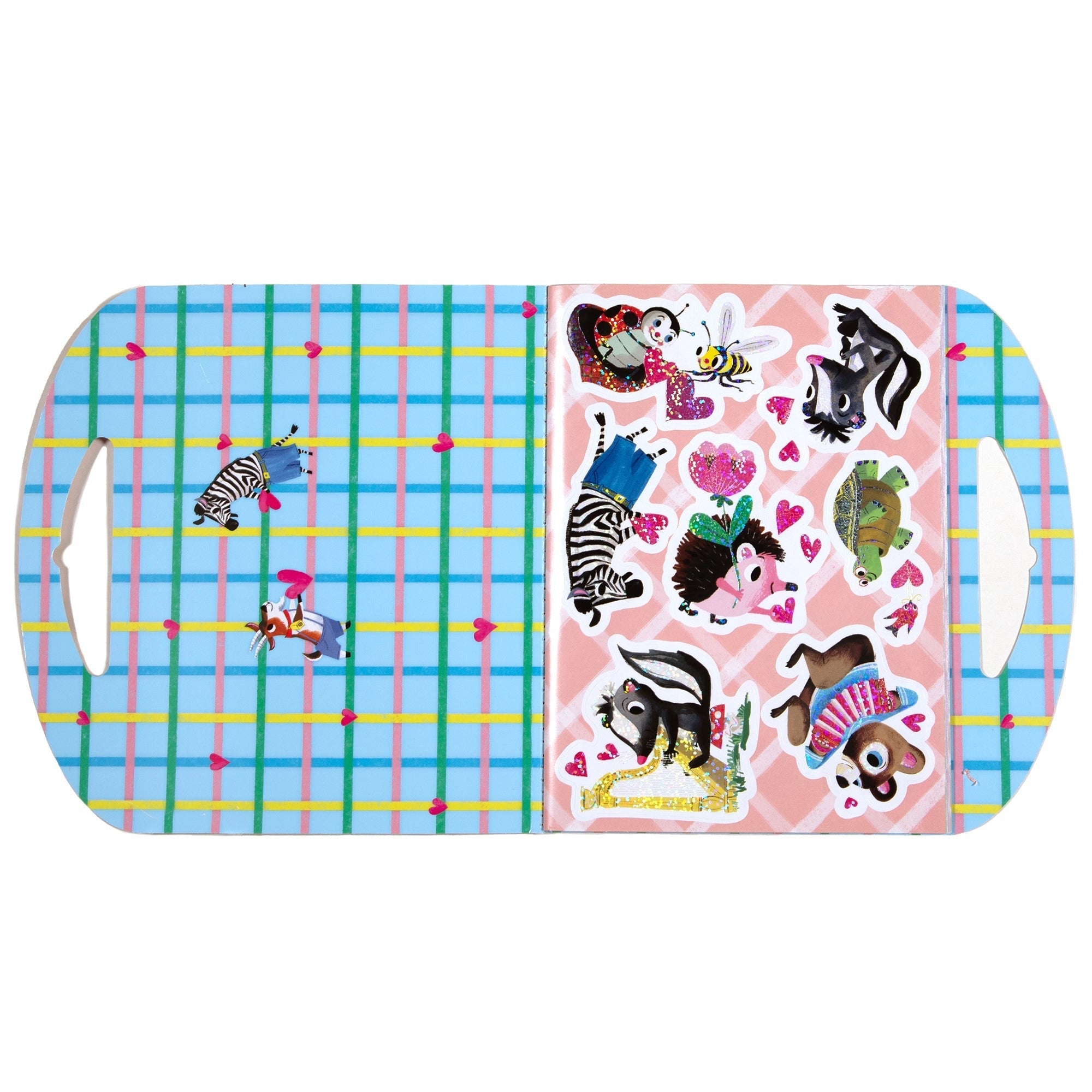 eeBoo Love Stickers Valentine's Day 170+ Shiny Rainbow Foil Animal Nature Heart Themed 12-Page Book