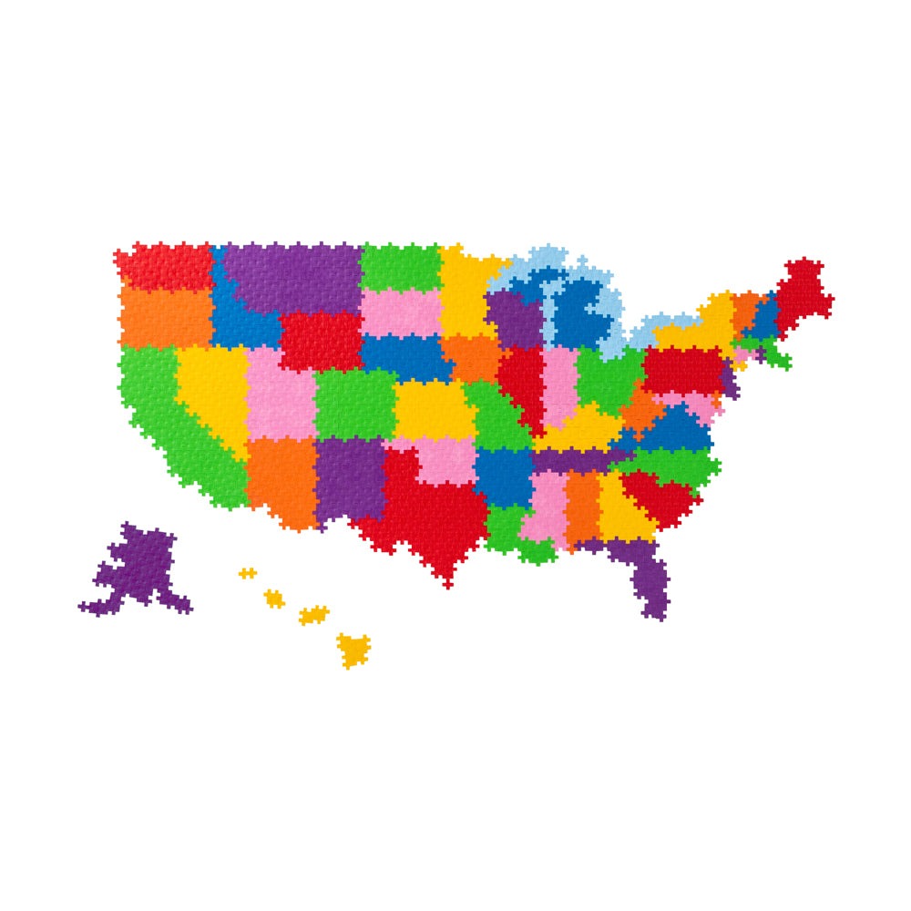Plus-Plus USA Map Puzzle by Number - 1400 pc