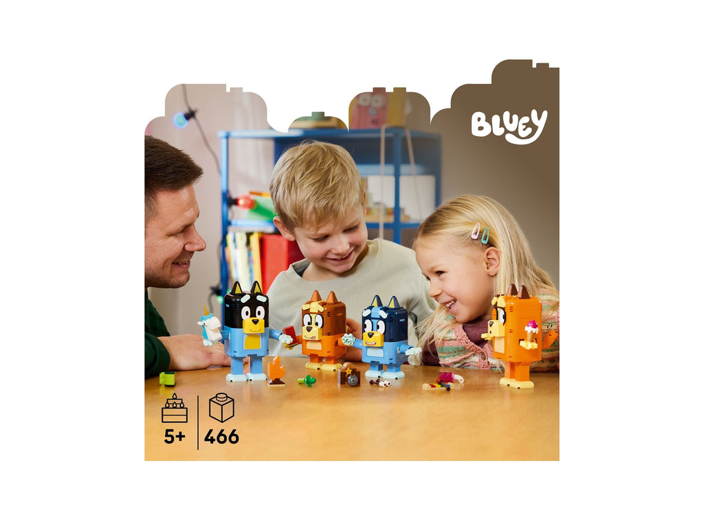 LEGO Bluey Brick-Built Heeler Family 466-Piece Building Set