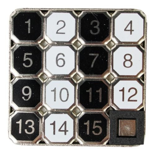 Go! Games Classic 15 Puzzle Game - Metal Frame Slider Puzzle