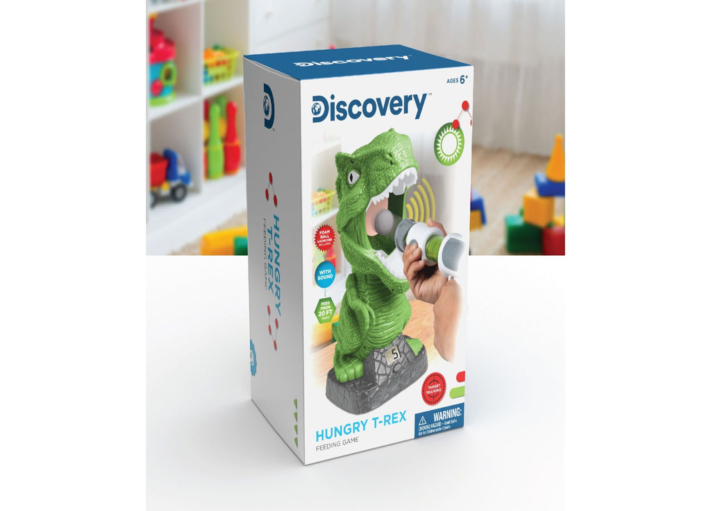 Discovery Kids T-Rex Hungry Feeding Game, Air Launcher Shooting Adventure