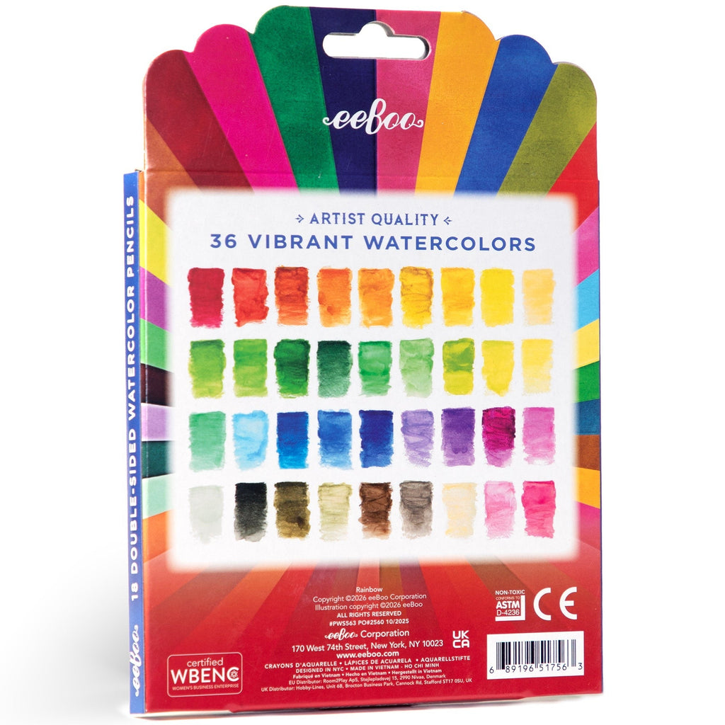eeBoo Double-Sided Watercolor Pencils 18-Piece Set