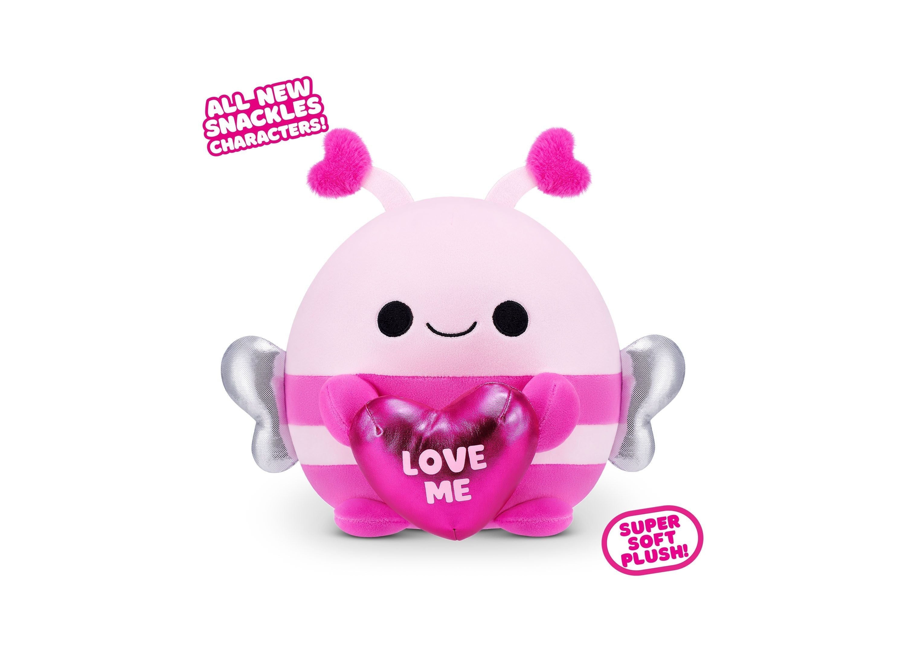 ZURU Snackles Series 2 Valentine 8 Inch Plush Bumblebee with Heart-Shaped Accessory