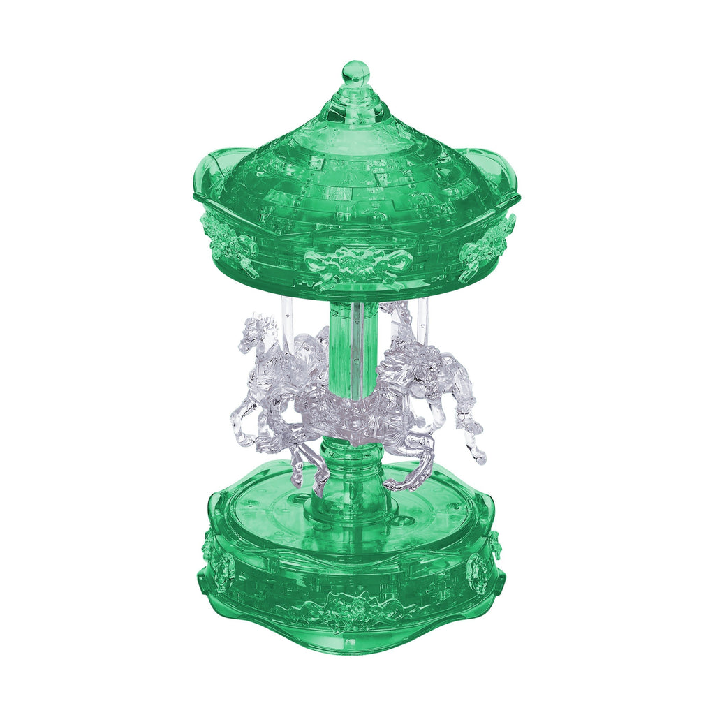 BePuzzled 3D Crystal Carousel Puzzle - Enchanting Green/White, 83 Pieces