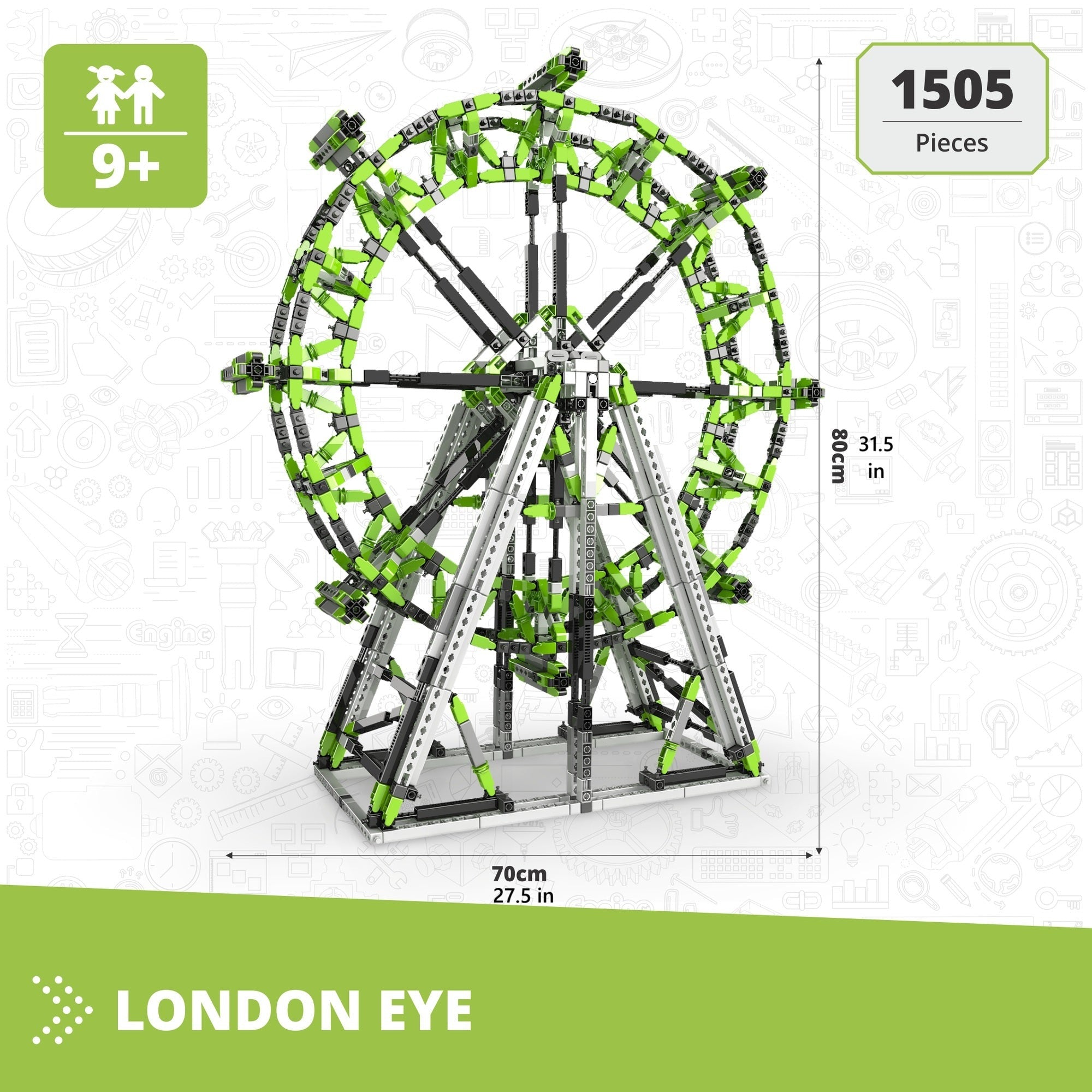 Engino Mega Builds: London Eye Motorized Building Set - 1505pcs