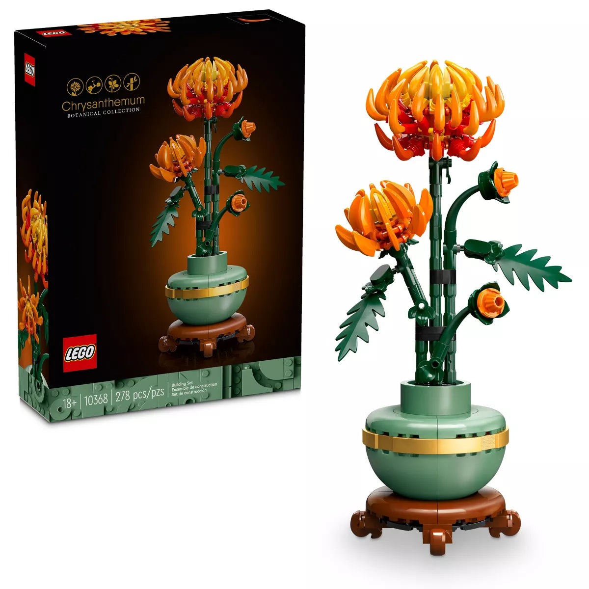 LEGO Icons Chrysanthemum Flower Decor 278-Piece Building Set 10368