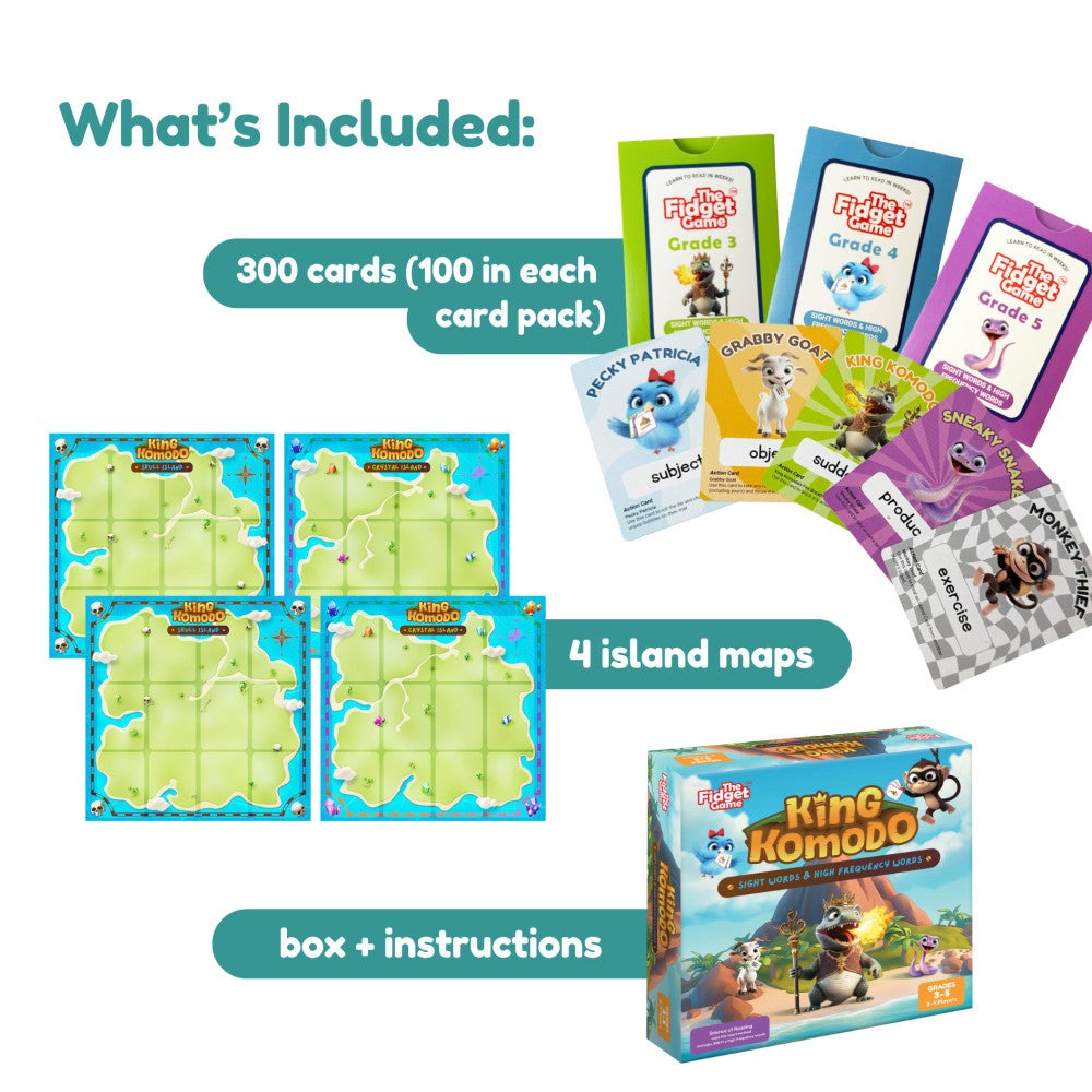 The Fidget Game King Komodo Educational Sight Word Adventure