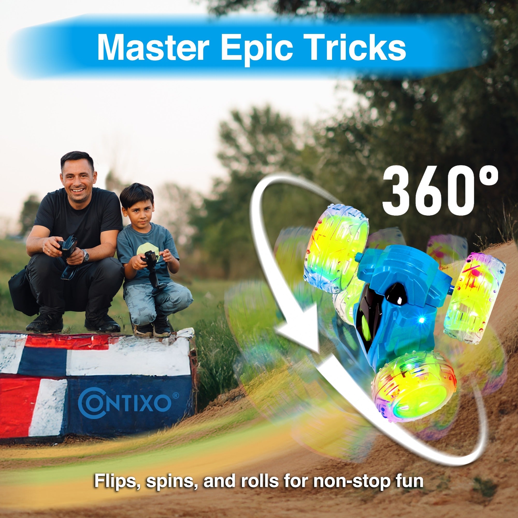 Contixo Flip Racer 360-Degree Stunt Remote Control Car