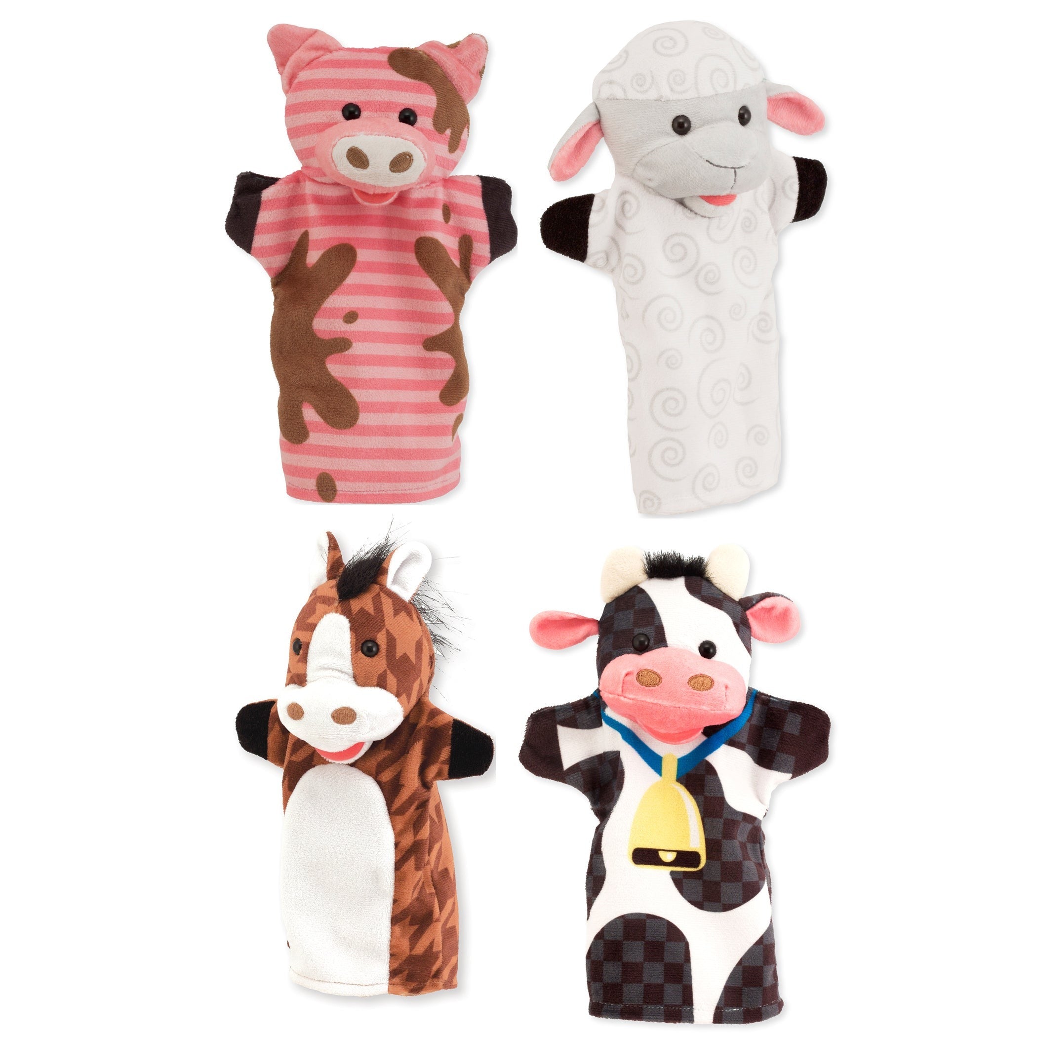 Melissa & Doug Farm Friends Soft Hand Puppets - Set of 4