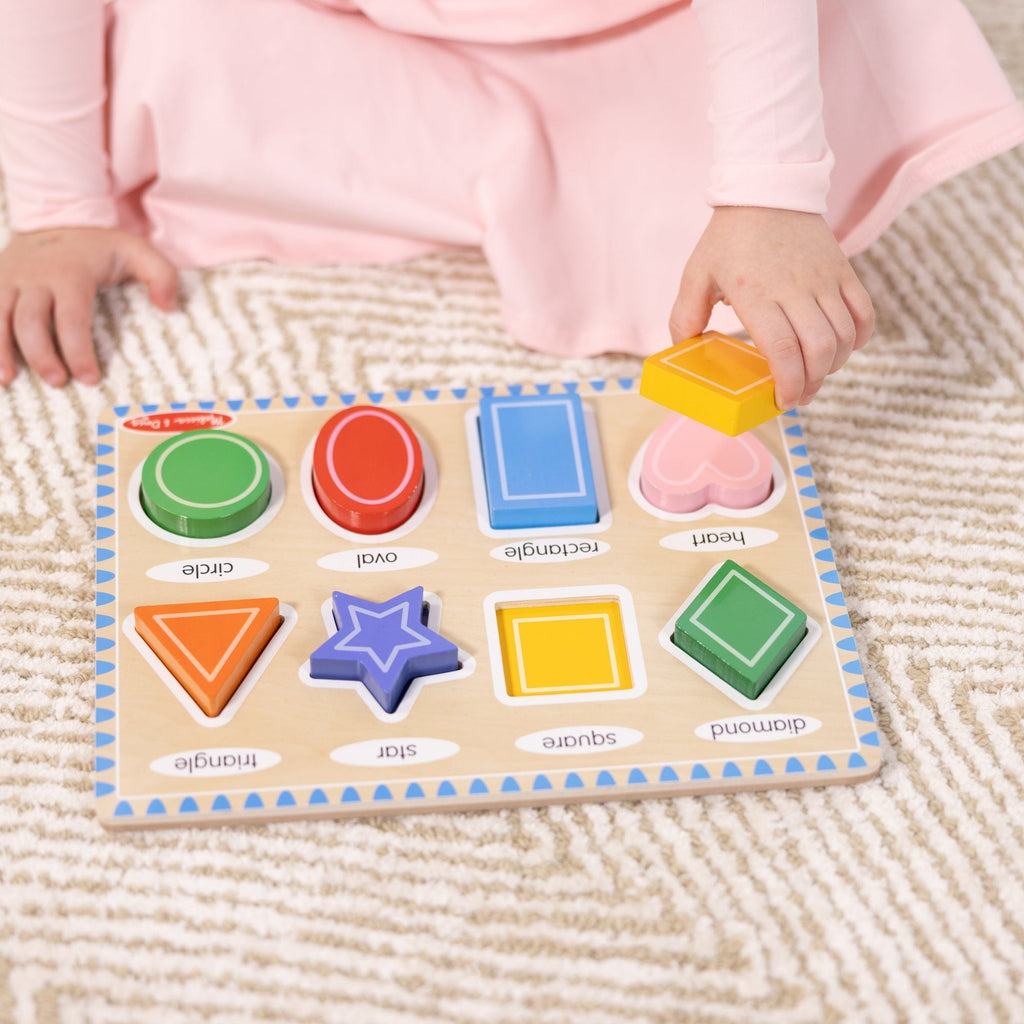Melissa & Doug Bright Shapes 8-Piece Wooden Chunky Puzzle