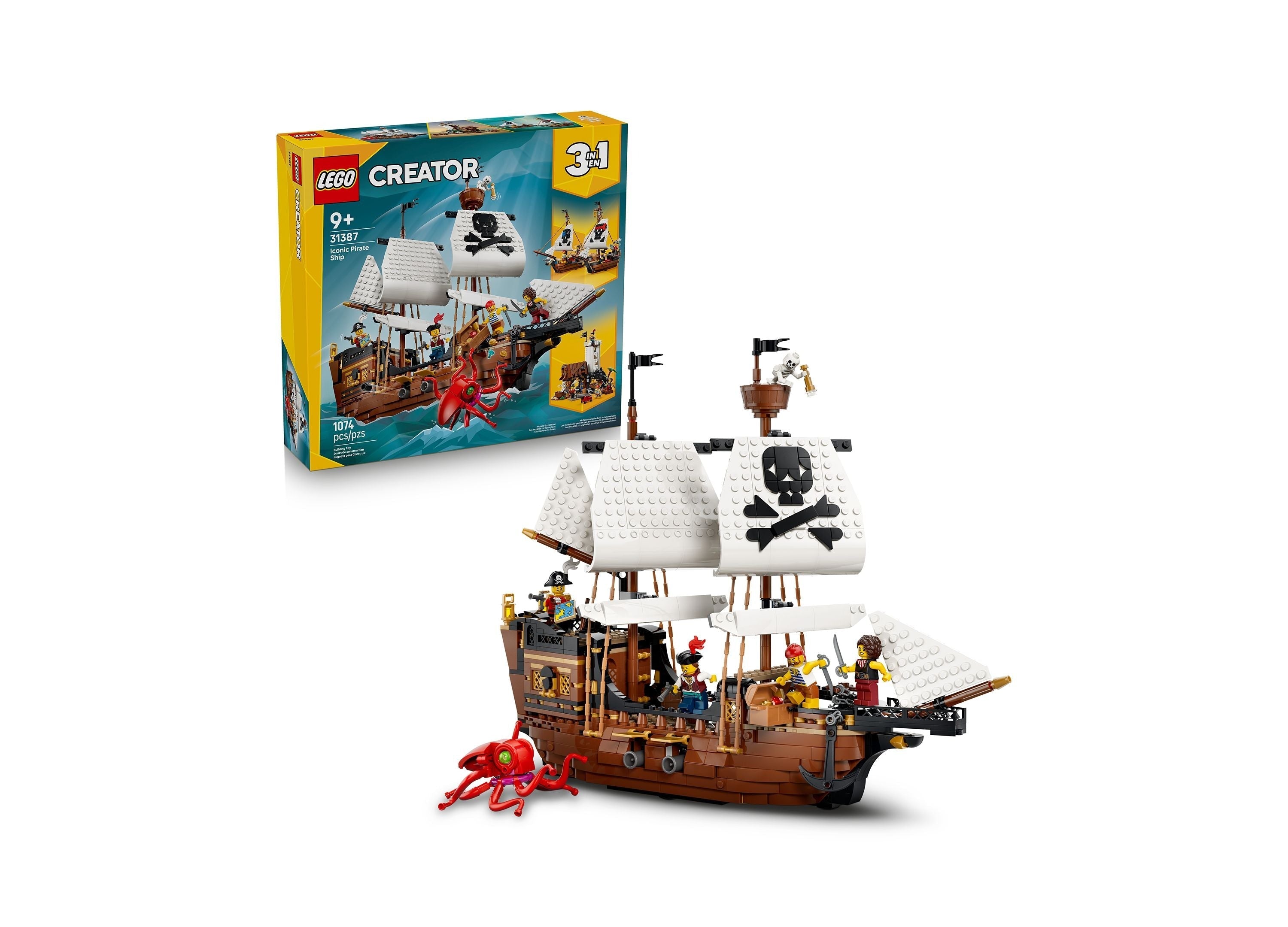 LEGO Creator 3-in-1 Iconic Pirate Ship 1,074-Piece Building Set