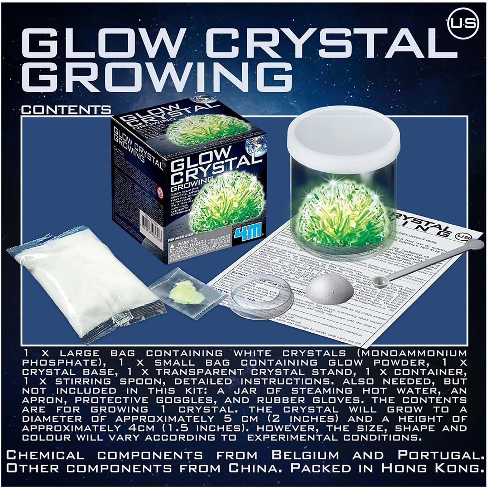 Glow Crystal Growing Chemistry Experiment Kit