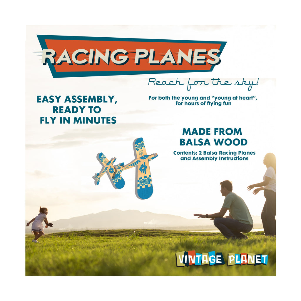 Vintage Planet Balsa Wood Racing Planes Set