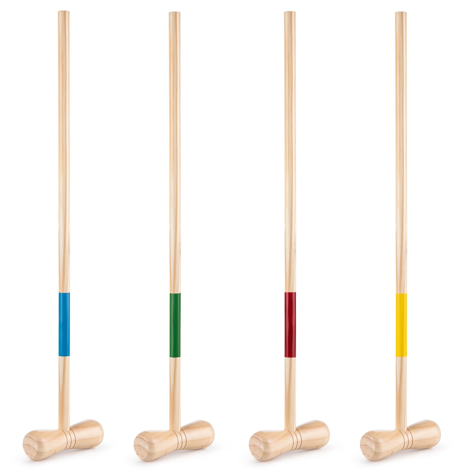 Grasshopper Games Family Croquet Set with Wooden Mallets, Balls, and Travel Bag