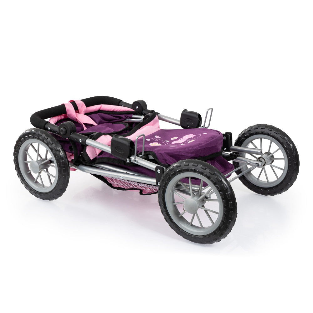 Bayer Design Purple & Pink Trendy Doll Pram with Bag