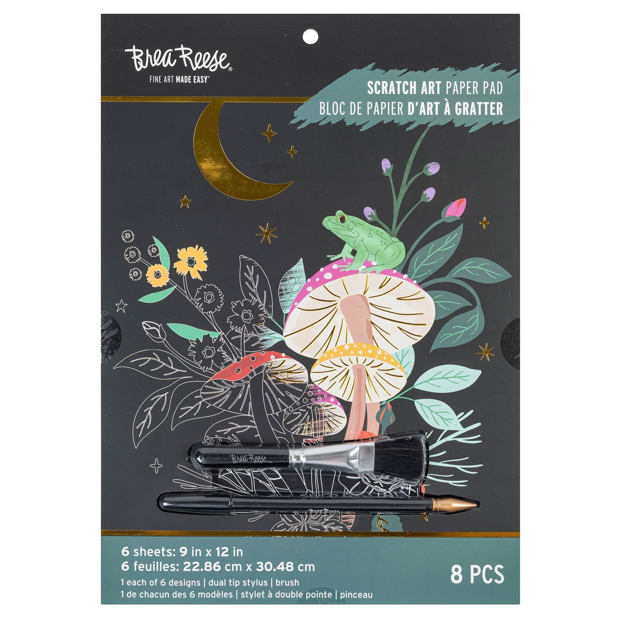 Brea Reese Scratch Art Kit: Mythical Animals - 6 Designs, 9x12 Inch