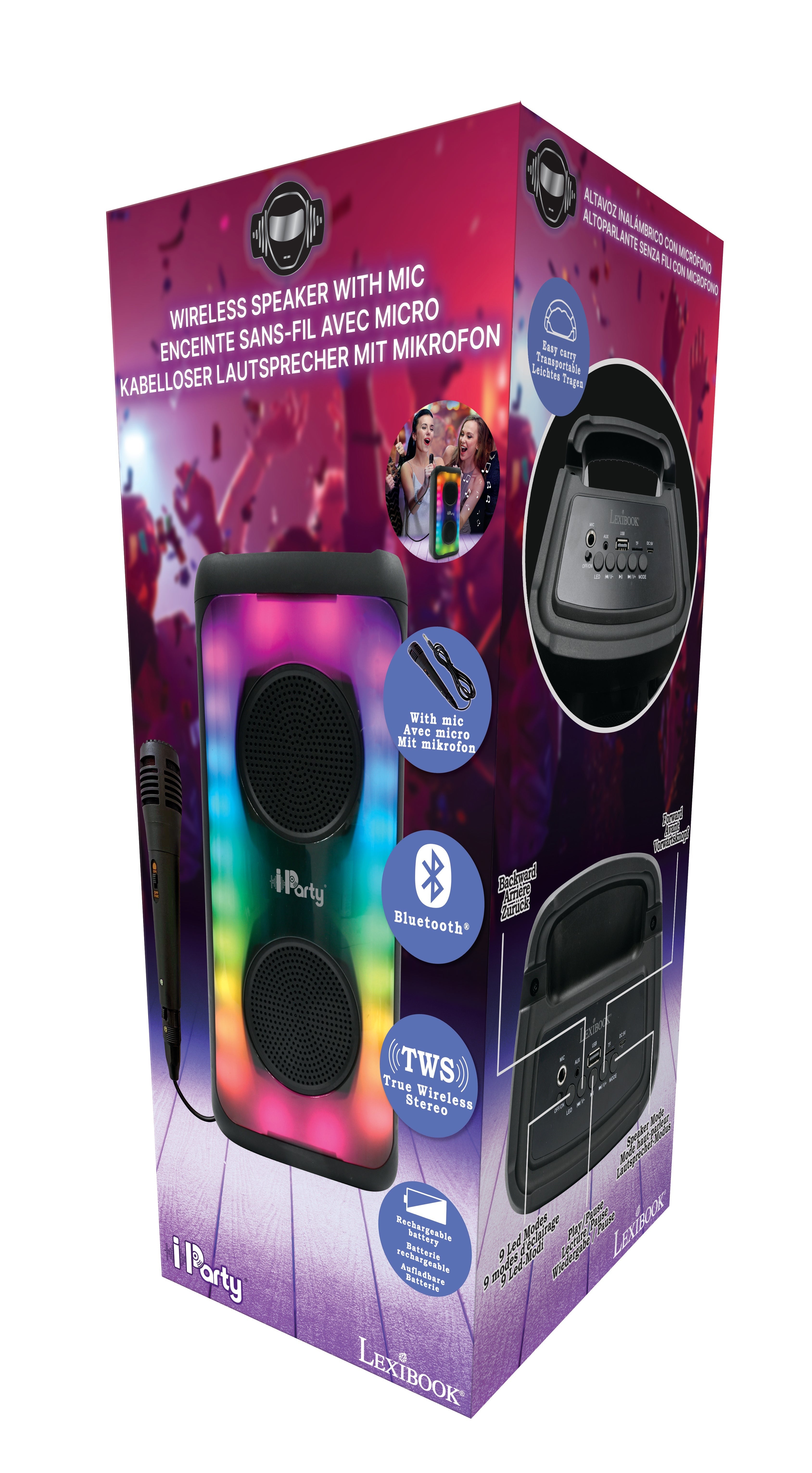 LEXIBOOK Large size Flame Bluetooth® Speaker with mic