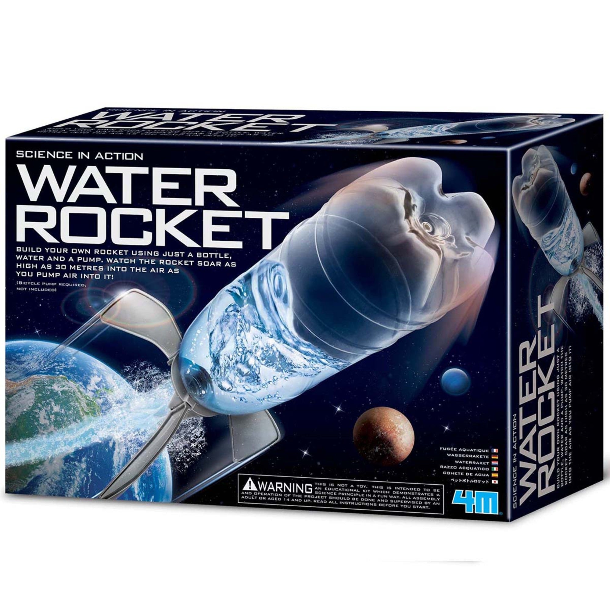 4M Science In Action Water Rocket Bottle Launcher Kit, Soars Up To 98 Feet