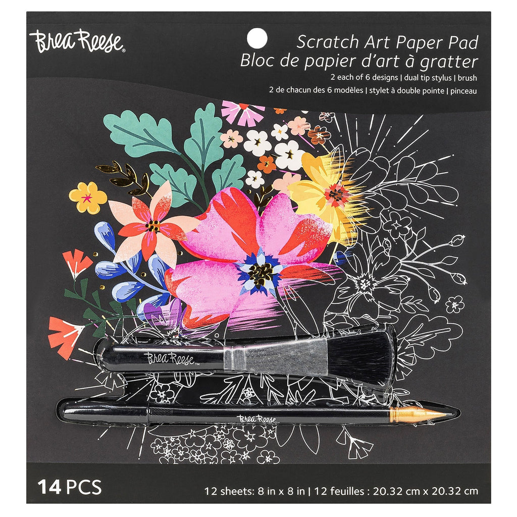 Brea Reese Scratch Art Paper Pad - Mystical - 12 Designs