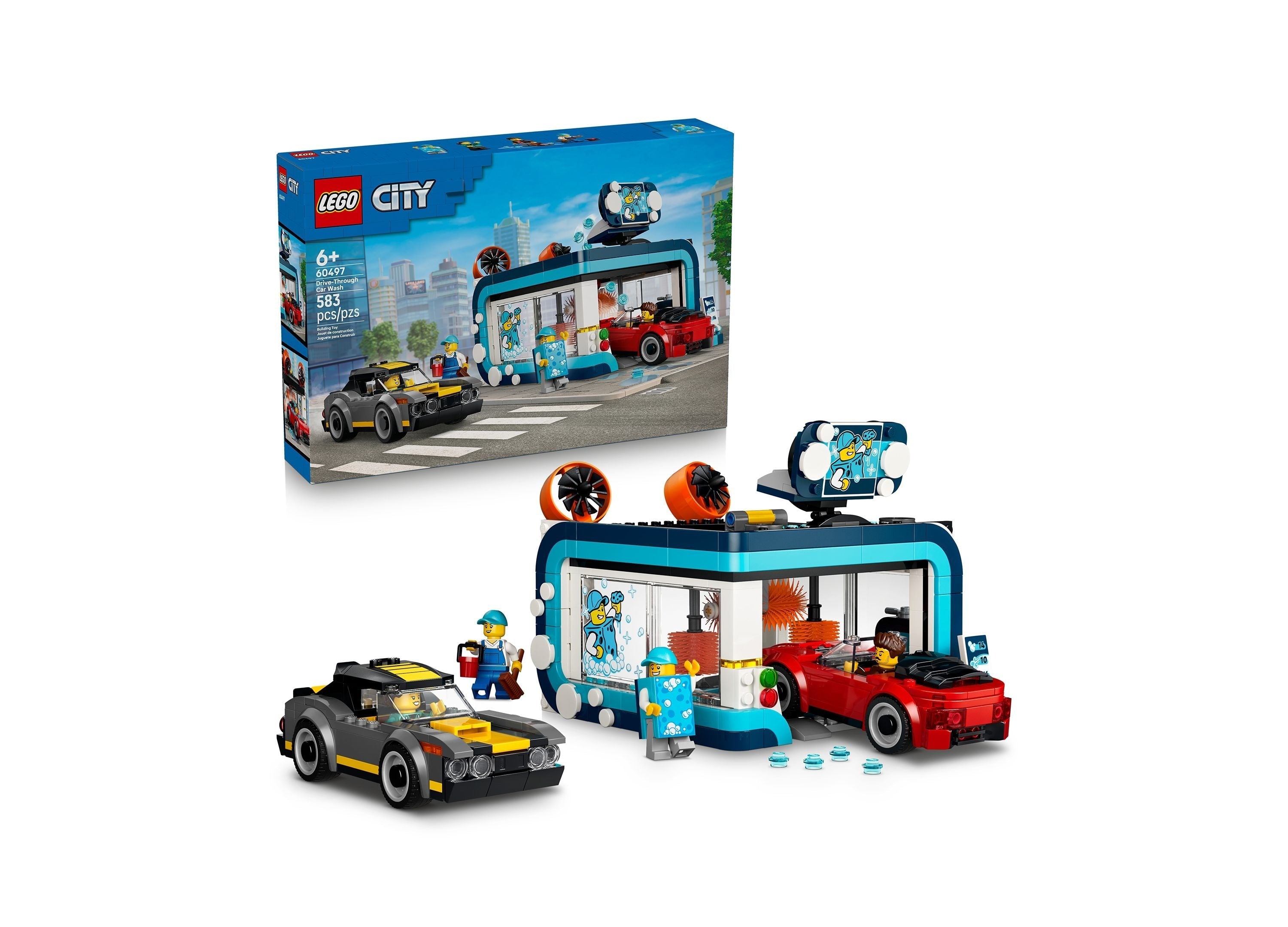 LEGO City Drive-Through Car Wash 583-Piece Building Set