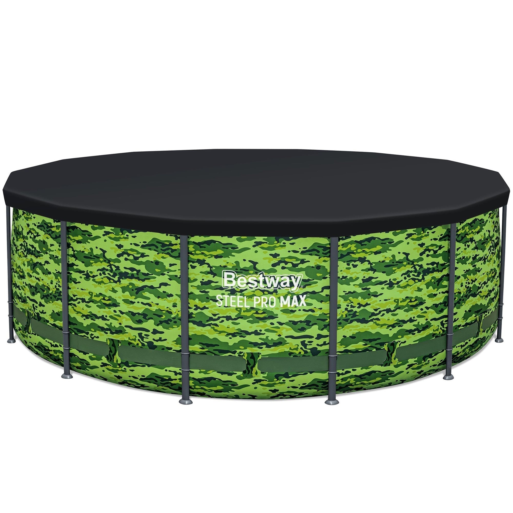 Steel Pro MAX Camo Above Ground Pool Set With Filter Pump And Ladder - 14 Ft x 48 In