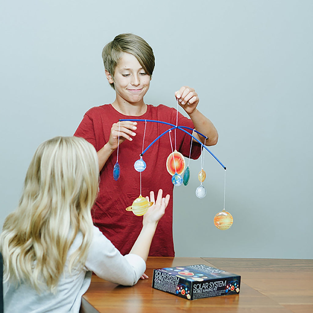 4M Solar System Model Making Kit - DIY Glow-in-the-Dark 3D Planet Mobile, STEM