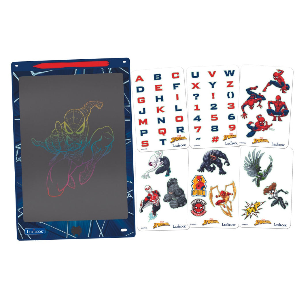 SpiderMan 11’’ multicolor learning drawing E-ink tablet with stencils