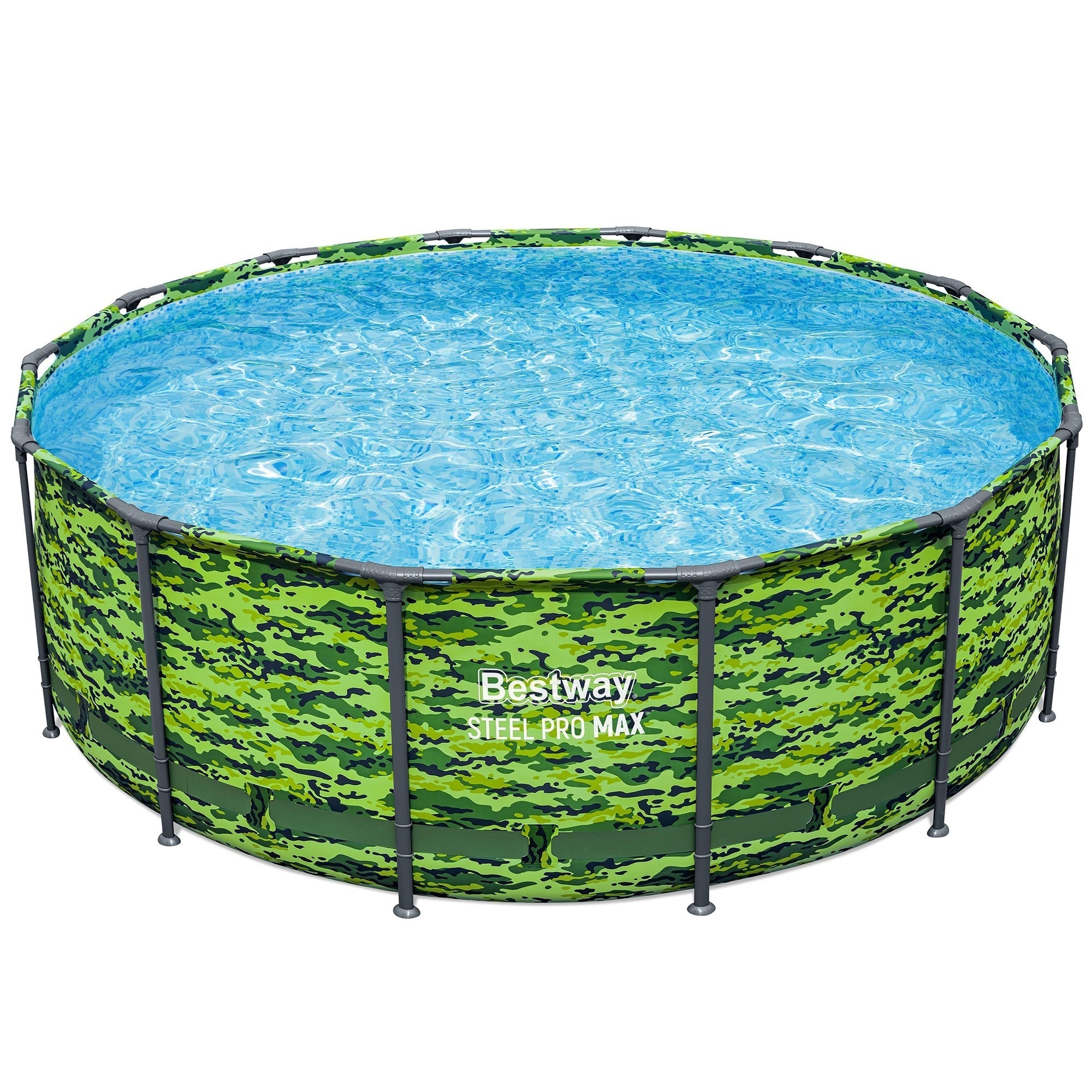 Steel Pro MAX Camo Above Ground Pool Set With Filter Pump And Ladder - 14 Ft x 48 In