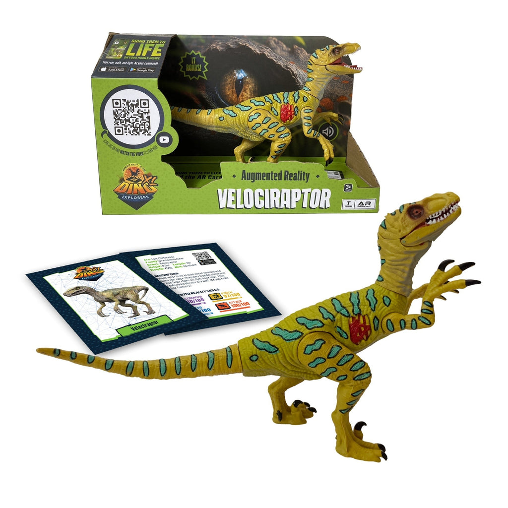 Dino Explorers: AR Dinosaur XL & Brick Combo - Velociraptor Sound Figure