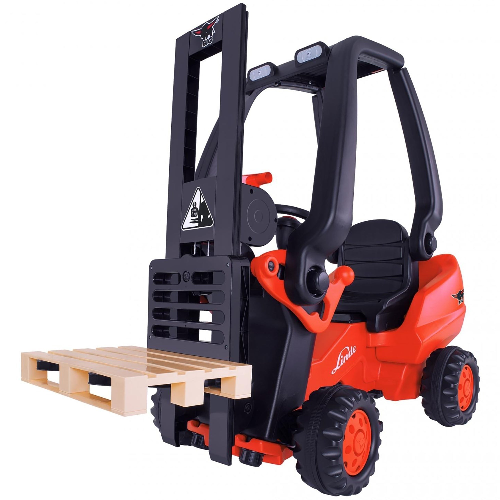 BIG Linde Forklift Pedal-Powered Ride-On With Working Lift