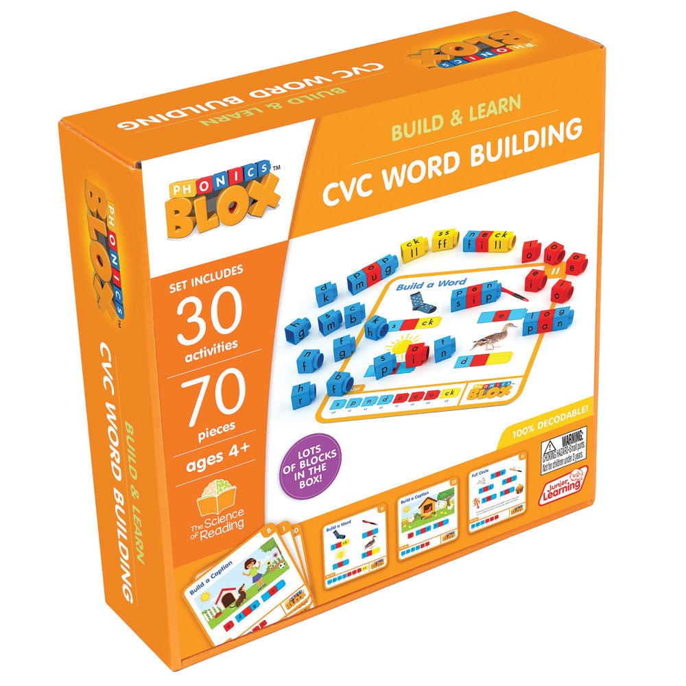 Junior Learning Rainbow Phonics Blox - CVC Word Building - Phase 2 for Kids 4+