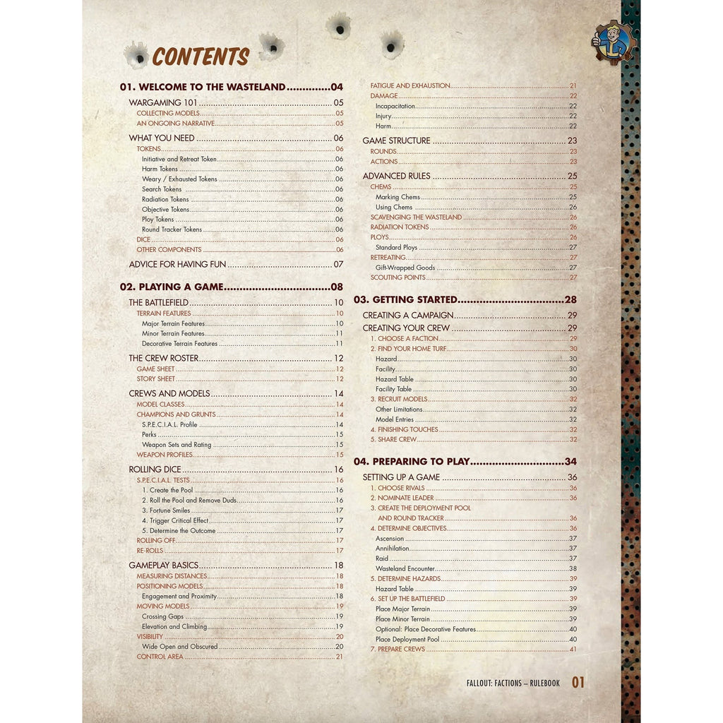 Fallout: Factions Core Rulebook Tabletop Strategy Game
