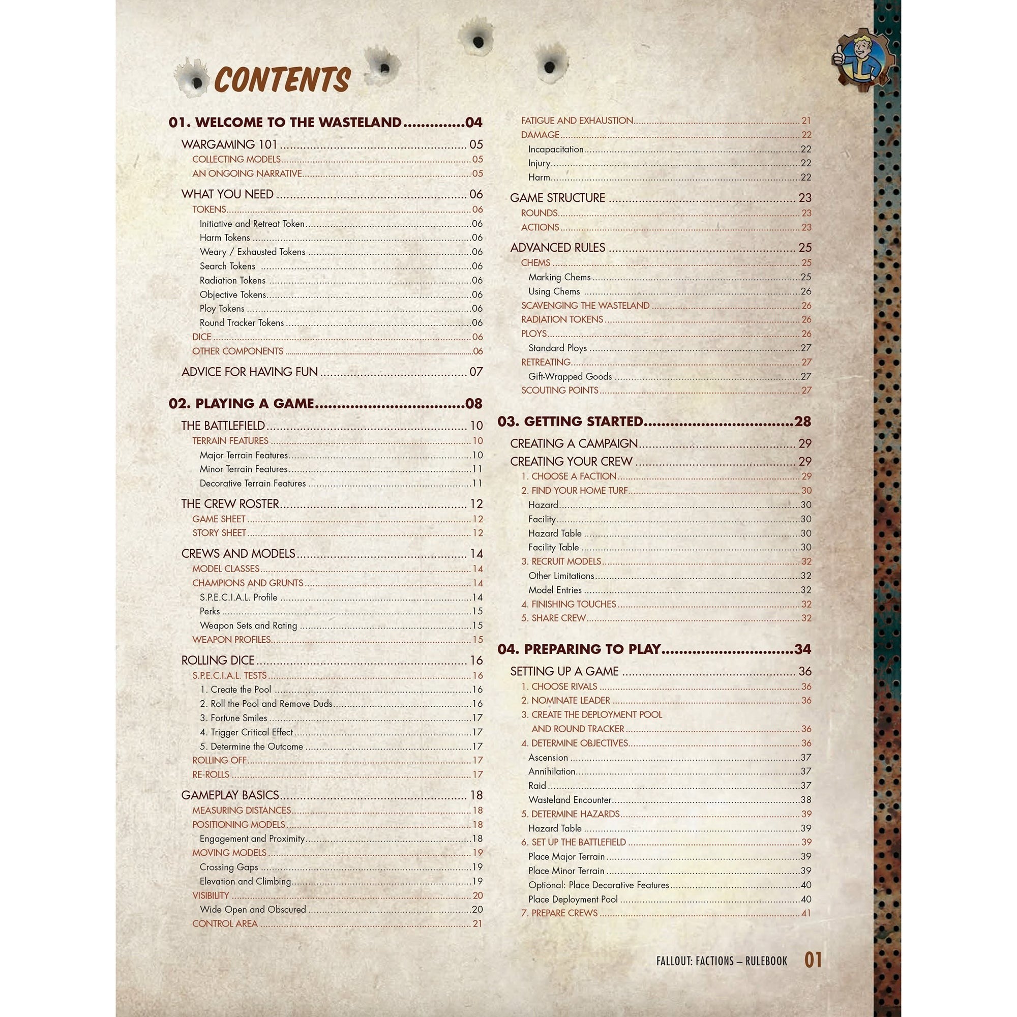 Fallout: Factions Core Rulebook Tabletop Strategy Game