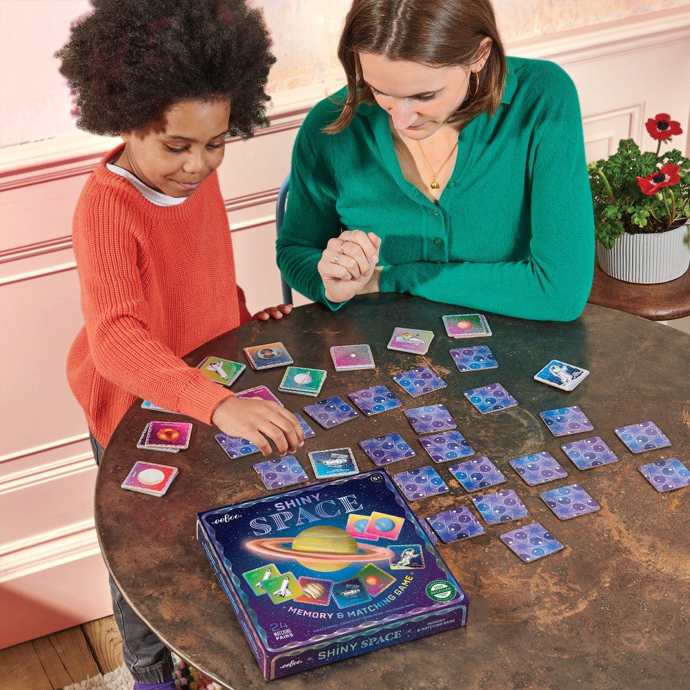 eeBoo Shiny Space Memory & Matching Game for Kids Ages 5+